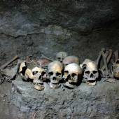 human skeletons buried in Samen Underground City