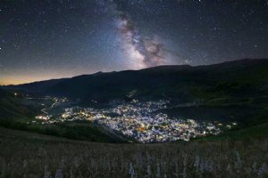 Night view of Javaher-Deh Village