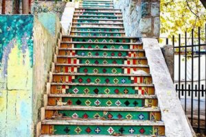 Colorful Stairs in Vali-e-Asr St. - Tehran